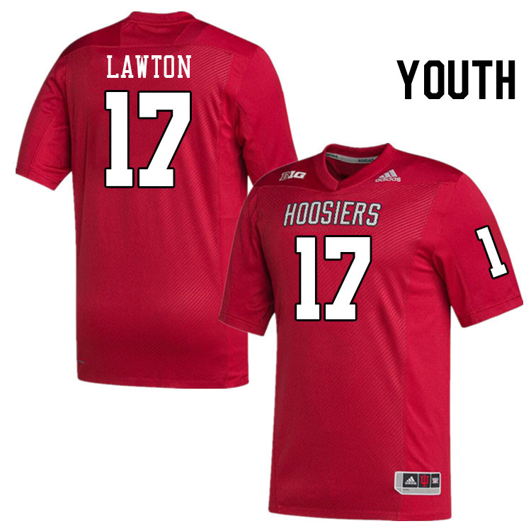 Youth #17 Ty Son Lawton Indiana Hoosiers College Football Jerseys Stitched-Crimson